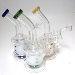 7'' Dot  Tube  Color Dab Rig Water Pipe 14 MM Male Banger 