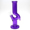 11'' Flat Bottom Solid Color Zig Zag Design Straight Heavy Duty Thick Glass Water Pipe G-G